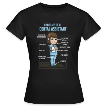Anatomy Of A Dental Assistant - Zahnarzt Zahn Mund - Frauen T-Shirt - Schwarz - Vorne - AI Model Female 172 dark (172cm)