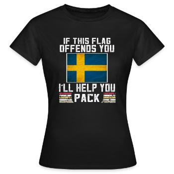 Wenn diese Flagge sie beleidigt, werde ich Ihnen helfen - Frauen T-Shirt - Schwarz - Vorne - AI Model Female 172 dark (172cm)