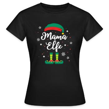 Weihnachten Mama Elfe Familie Geschenkidee - Frauen T-Shirt - Schwarz - Vorne - AI Model Female 172 dark (172cm)