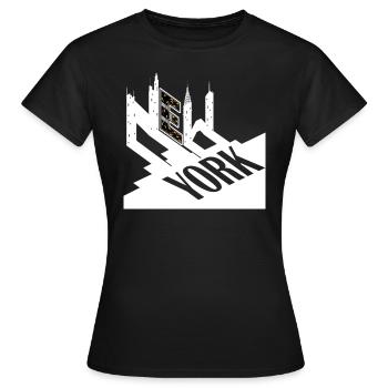 New York City typografisches Design für Big Apple - Frauen T-Shirt - Schwarz - Vorne - AI Model Female 172 dark (172cm)