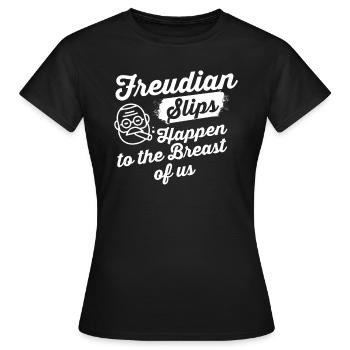 Design für Psychologen, Shrinks, Freudian Slip - Frauen T-Shirt - Schwarz - Vorne - AI Model Female 172 dark (172cm)