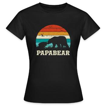 Bär Papa Sohn Baby Tochter Vatertag - Frauen T-Shirt - Schwarz - Vorne - AI Model Female 172 dark (172cm)