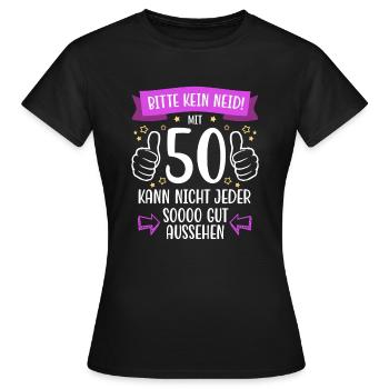 50 Geburtstag Mann Frau Lustig 50 Jahre - Frauen T-Shirt - Schwarz - Vorne - AI Model Female 172 dark (172cm)