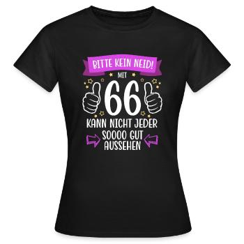 66 Geburtstag Mann Frau Lustig 66 Jahre - Frauen T-Shirt - Schwarz - Vorne - AI Model Female 172 dark (172cm)