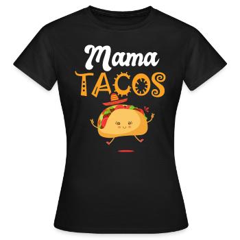 mama taco tacos Taco Tacos cuisine mexicaine - T-shirt Femme - noir - Devant - AI Model Female 172 dark (172cm)