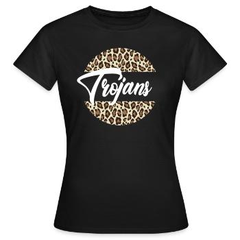 Trojans High School Maskottchen Sportteam Frauen - Frauen T-Shirt - Schwarz - Vorne - AI Model Female 172 dark (172cm)