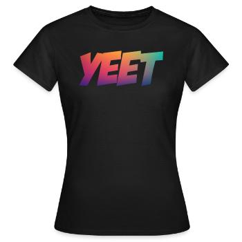 Yeet meme yeeted Slang M dchen Adolescent Arc-en-ciel - T-shirt Femme - noir - Devant - AI Model Female 172 dark (172cm)
