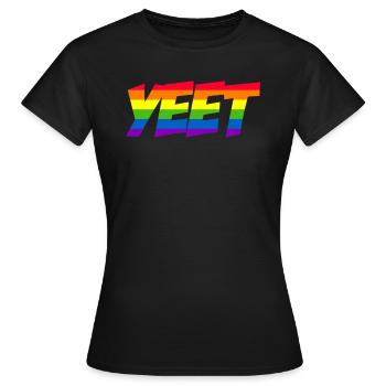 Yeet meme yeeted Slang M dchen Adolescent Arc-en-ciel - T-shirt Femme - noir - Devant - AI Model Female 172 dark (172cm)