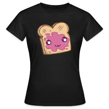 Passendes PB- und J -Kost�m Halloween -Gelee -Kost - Frauen T-Shirt - Schwarz - Vorne - AI Model Female 172 dark (172cm)