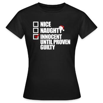 Innocent innocent jusqu’à ce qu’il puisse être prouvé qu’il est possible de - T-shirt Femme - noir - Devant - AI Model Female 172 dark (172cm)