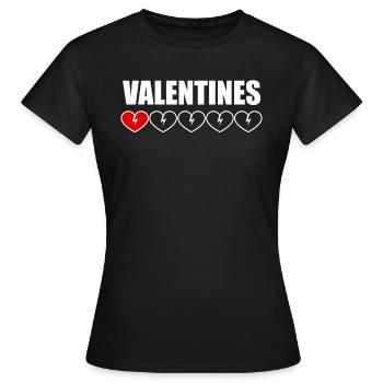 Valentines 1 Herzbewertung Anti -ValentinstagAnti- - Frauen T-Shirt - Schwarz - Vorne - AI Model Female 172 dark (172cm)