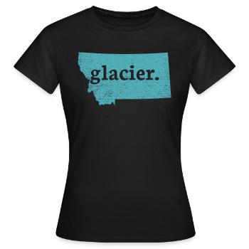 Gletscher Montana Gletscher Nationalpark Gletscher - Frauen T-Shirt - Schwarz - Vorne - AI Model Female 172 dark (172cm)