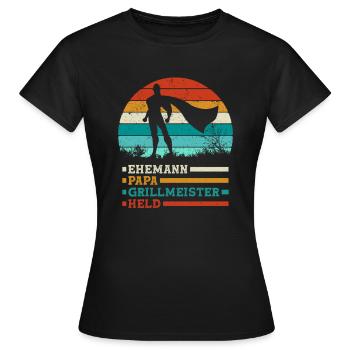 Bester Ehemann Papa Grillmeister Held - Frauen T-Shirt - Schwarz - Vorne - AI Model Female 172 dark (172cm)