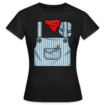 Zugingenieurleiter Kost�m Halloween Zug - Frauen T-Shirt - Schwarz - Vorne - AI Model Female 172 dark (172cm)