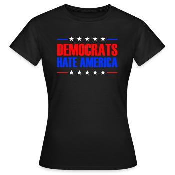 Demokraten hassen Amerika konservativer Republikan - Frauen T-Shirt - Schwarz - Vorne - AI Model Female 172 dark (172cm)