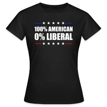 100% American 0% Liberal USA Flagge 0% Liberaler - Frauen T-Shirt - Schwarz - Vorne - AI Model Female 172 dark (172cm)