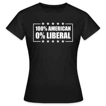 100% American 0% Liberal USA Flagge 0% Liberaler - Frauen T-Shirt - Schwarz - Vorne - AI Model Female 172 dark (172cm)