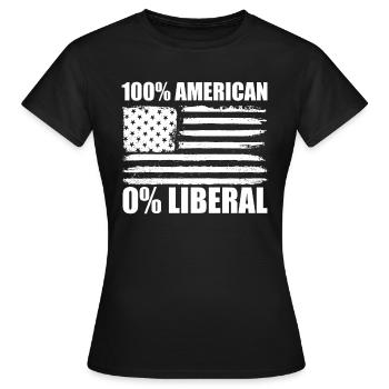 100% American 0% Liberal USA Flagge 0% Liberaler - Frauen T-Shirt - Schwarz - Vorne - AI Model Female 172 dark (172cm)