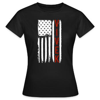 Vivek Drapeau américain Président Ramaswamy Vivek 2024 - T-shirt Femme - noir - Devant - AI Model Female 172 dark (172cm)