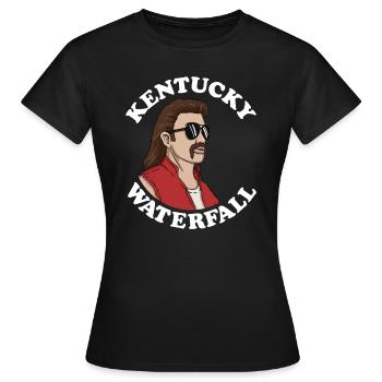 Kentucky Waterfall Mullet Redneck Herren Meeräsche - Frauen T-Shirt - Schwarz - Vorne - AI Model Female 172 dark (172cm)