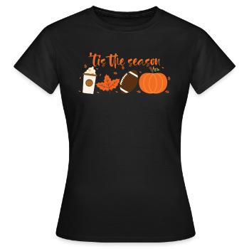 Es ist die Saison Kürbisgewürz Herbst Herbstsaison - Frauen T-Shirt - Schwarz - Vorne - AI Model Female 172 dark (172cm)