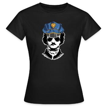 Poe Poe Edgar Allan Poe Police Edgar Alan PoePoliz - Frauen T-Shirt - Schwarz - Vorne - AI Model Female 172 dark (172cm)