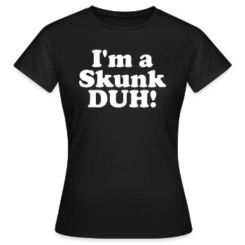 Ich bin ein Stinktier duh! Faules Halloween -Kostü - Frauen T-Shirt - Schwarz - Vorne - AI Model Female 172 dark (172cm)