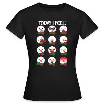 Snowman Emoticons lustig heute Ich fühle mich Weih - Frauen T-Shirt - Schwarz - Vorne - AI Model Female 172 dark (172cm)