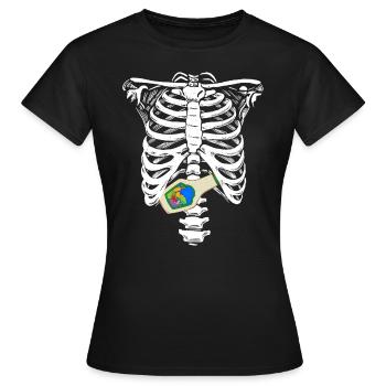 Squelette Rippcage Ranch Vinaigrette Ranch DrôleSkele - T-shirt Femme - noir - Devant - AI Model Female 172 dark (172cm)