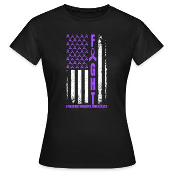 Fight Domestic Violence USA Domestic Violence - Women's T-Shirt - black - Front - AI Model Female 172 dark (172cm)