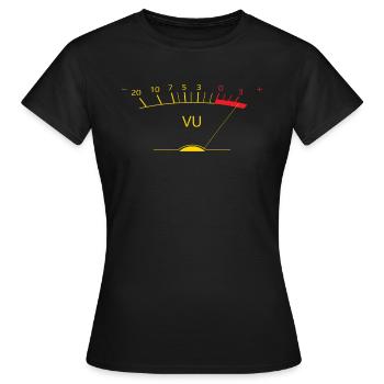 Retro Vu Meter Hi-Fi Vintage Stereo Music Vu Messg - Frauen T-Shirt - Schwarz - Vorne - AI Model Female 172 dark (172cm)