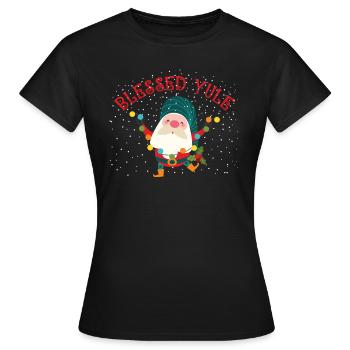 Gesegnetes Yule Gnom Winter Sonnenwende Gnom Yule - Frauen T-Shirt - Schwarz - Vorne - AI Model Female 172 dark (172cm)