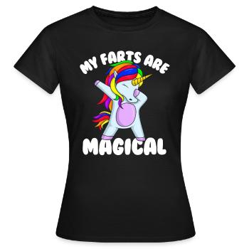 Meine Fürze sind ein magisches, peinliches Einhorn - Frauen T-Shirt - Schwarz - Vorne - AI Model Female 172 dark (172cm)