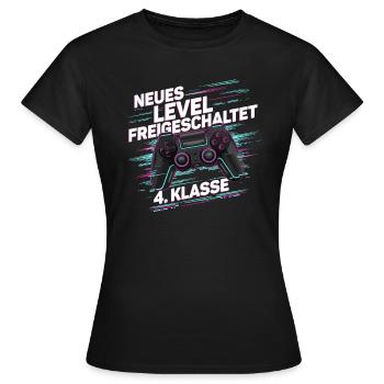Boys Schoolchild 4th Grade Gamer Gamer - Women's T-Shirt - black - Front - AI Model Female 172 dark (172cm)