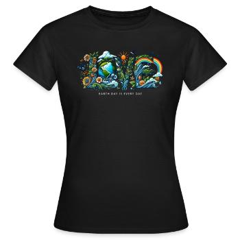Earth Day Is Ever Day Klima Natur Umwelt Erde - Frauen T-Shirt - Schwarz - Vorne - AI Model Female 172 dark (172cm)