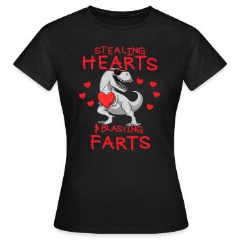 Stealing hearts and blowing up farts, Valent - Women's T-Shirt - black - Front - AI Model Female 172 dark (172cm)