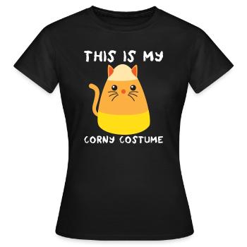 Das ist mein kitschiges Halloween-Katze-Candy-Corn - Frauen T-Shirt - Schwarz - Vorne - AI Model Female 172 dark (172cm)