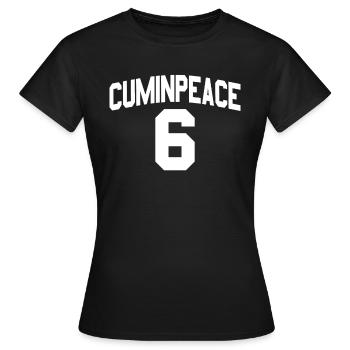Cuminpeace 6 jersey for adults, inappropriate p - Women's T-Shirt - black - Front - AI Model Female 172 dark (172cm)