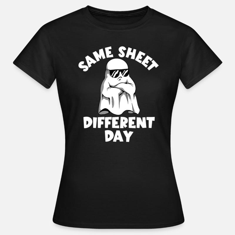 Halloween Ghost, Same Leaf, Different Day Ghosts - Women's T-Shirt - black