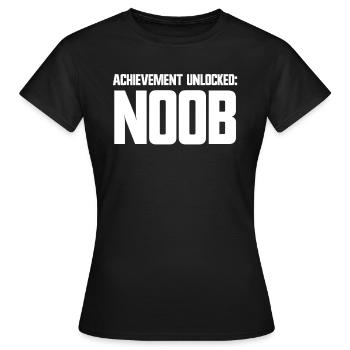 Achievement Unlocked Noob Video Games Gamer Noob - Women's T-Shirt - black - Front - AI Model Female 172 dark (172cm)