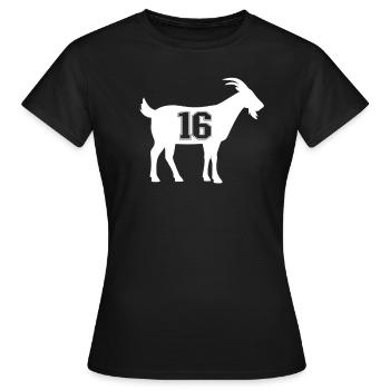 Ziege 16 G.O.A.T. Nummer sechzehn Ziege - Frauen T-Shirt - Schwarz - Vorne - AI Model Female 172 dark (172cm)