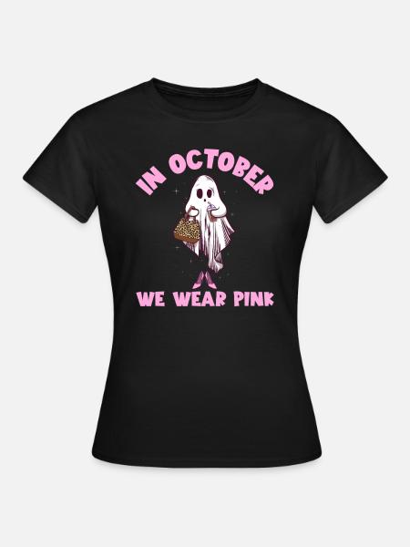 Im Oktober tragen wir rosa Brustkrebs-BewusstseiPn - Frauen T-Shirt - Schwarz