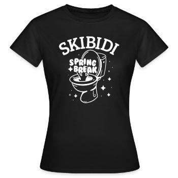 Skibidi Spring Break Garçon Spring Break Skibidi - T-shirt Femme - noir - Devant - AI Model Female 172 dark (172cm)
