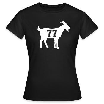 Chèvre 77 G.O.A.T. Numéro Soixante-dix-sept Chèvre - T-shirt Femme - noir - Devant - AI Model Female 172 dark (172cm)