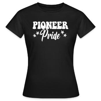 Équipe sportive des Pionniers de l’école secondaire Pioneer Pride - T-shirt Femme - noir - Devant - AI Model Female 172 dark (172cm)