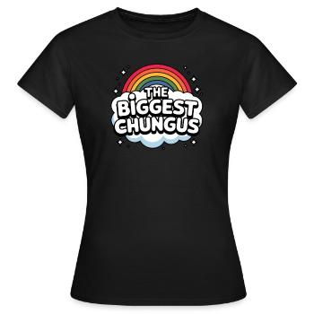 Le plus grand Chungus Mème Drôle Plus grand Chungus - T-shirt Femme - noir - Devant - AI Model Female 172 dark (172cm)