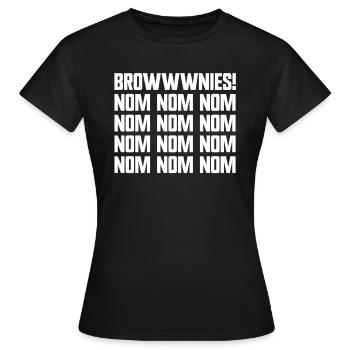 Brownies Nom Nom Nom Brownie Eater Brownie - T-shirt Femme - noir - Devant - AI Model Female 172 dark (172cm)