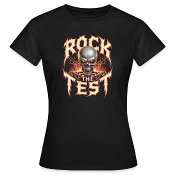 Rock The Test Funny Test Day Motivation The Test - Women's T-Shirt - black - Front - AI Model Female 172 dark (172cm)