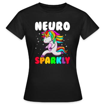 Neuro Sparkly Neurodiversity Autism Awareness - Women's T-Shirt - black - Front - AI Model Female 172 dark (172cm)