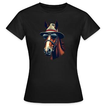 Pferderennen Derby Tag Lustiges Rennpferd Derby - Frauen T-Shirt - Schwarz - Vorne - AI Model Female 172 dark (172cm)